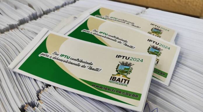 Prefeitura de Ibaiti dá desconto de 10% para quem pagar IPTU à vista até o dia 11 de março; Carnês já estão disponíveis