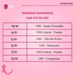 UBSs do município ampliam atendimento para Campanha do Outubro Rosa