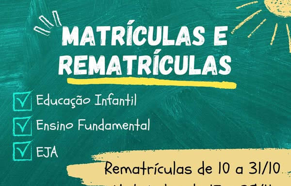 Atenção para as datas de matrículas e rematrículas escolares na Rede Municipal de Educação de Assaí