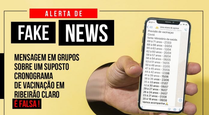 Prefeitura de Ribeirão Claro alerta para Fake News da vacinação