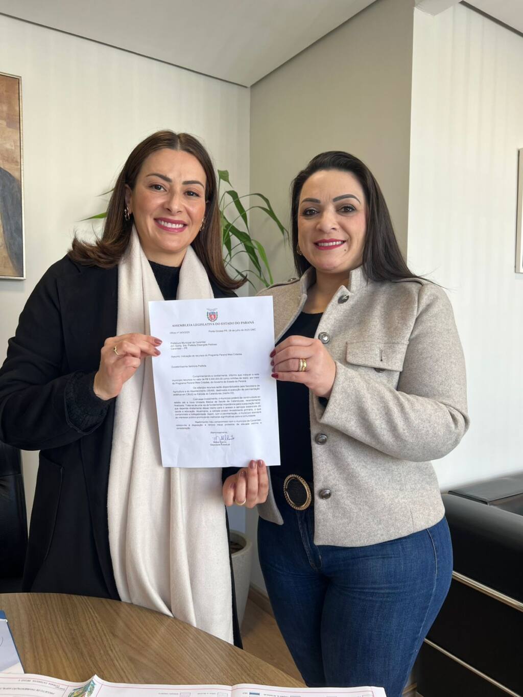 Deputada Mabel Canto_Carambeí 5 milhões_assessoria