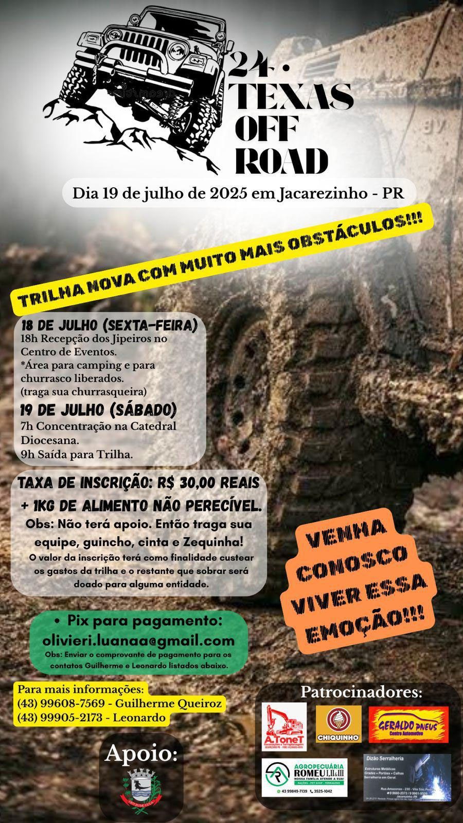 Jacarezinho recebe o 24º Texas Off Road neste fim de semana