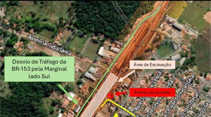 Obras na BR-153 fecham temporariamente acesso ao bairro Aeroporto a partir de sábado