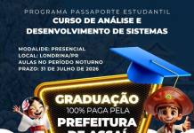 Prefeitura de Assaí consulta estudantes sobre bolsa de graduação 100% gratuita para curso de Tecnologia