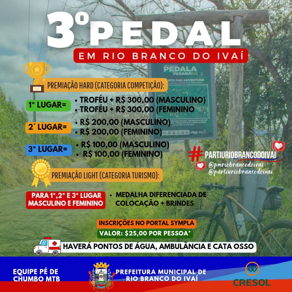 3° Pedal em Rio Branco do Ivaí 3° Pedal em Rio Branco do Ivaí