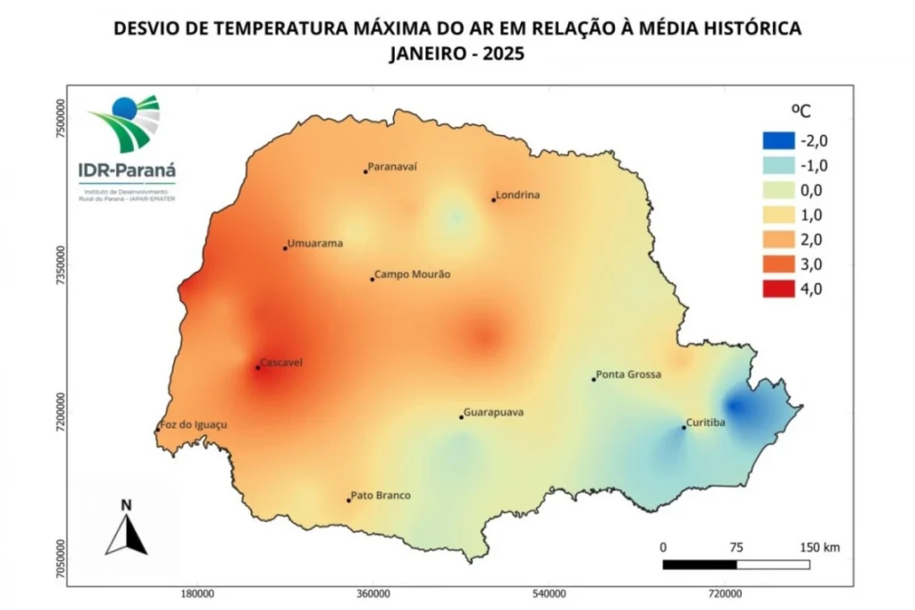 Boletim agrometeorológico analisa chuvas de janeiro no cenário agrícola do Paraná