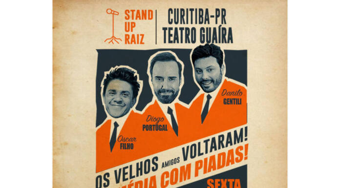 Com humor, Guairão recebe o trio Danilo Gentili, Diogo Portugal e Oscar Filho na sexta