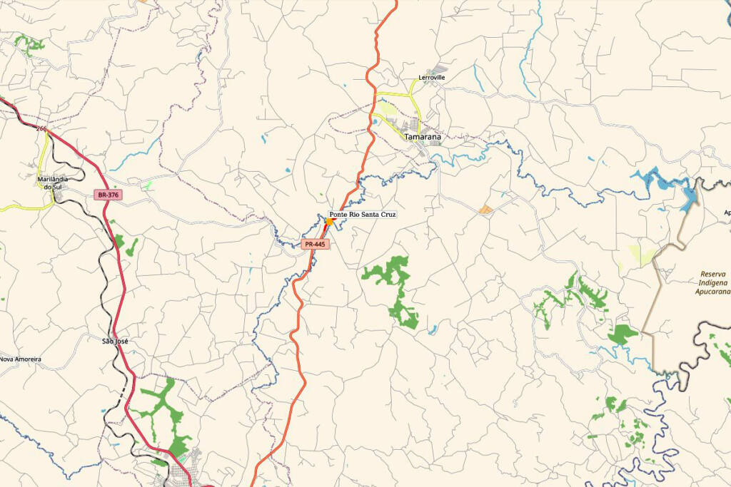 PR-445 terá alteração no tráfego para obra de nova ponte sobre o Rio Santa Cruz