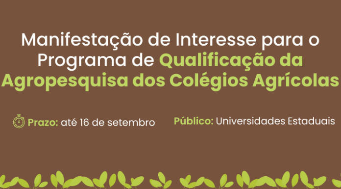 Universidades estaduais podem ofertar pós-graduação para docentes de colégios agrícolas